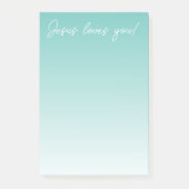 Post-it® Jésus t'aime ! | vert turquoise (Devant)