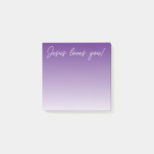 Post-it® Jésus t'aime !   violet ombre