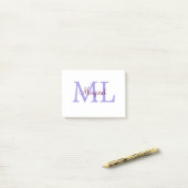 Post-it® jeté simple minimal ajouter nom monogramme rose ro (Sur un bureau)