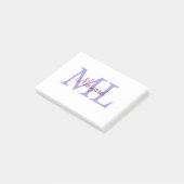 Post-it® jeté simple minimal ajouter nom monogramme rose ro (Incliné)