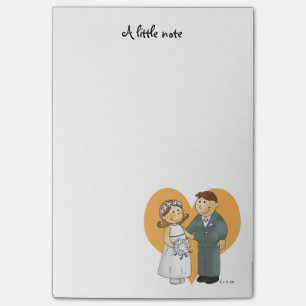 Post-it® jeune mariée et marié mignons personnalisés de