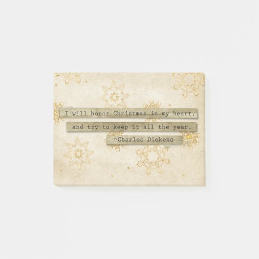 Post-it® J'honorerai le flocon de neige de Charles Dickens (Devant)