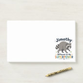 Post-it® Jimothy différent est mon superpouvoir (Sur un bureau)