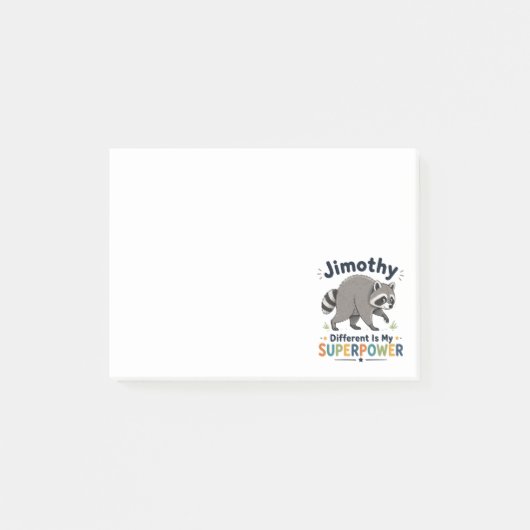 Post-it® Jimothy différent est mon superpouvoir (Devant)