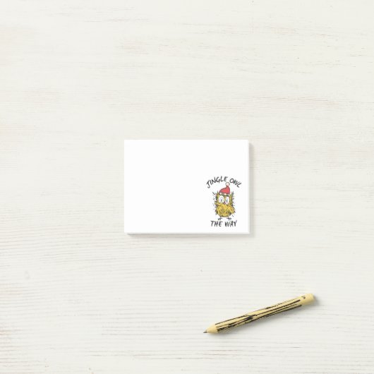 Post-it® Jingle Owl en chemin Funny Père Noël Owl (Sur un bureau)