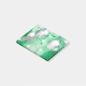 Post-it® Joie argentée de renne de Bokeh de boules vertes (Incliné)