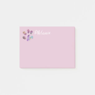 Post-it® joli amoureux des chiens rose empreinte de patte a