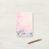 Post-it® Joli Arrière - plan rose et bleu (Sur un bureau)