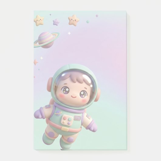 Post-it® Joli Astronaute Kawaii Espace (Devant)