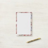 Post-it® joli bleu rose fleurs (Sur un bureau)