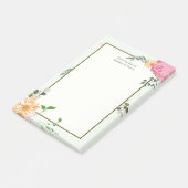 Post-it® Joli bloc-notes floral personnalisé pour réception (Incliné)