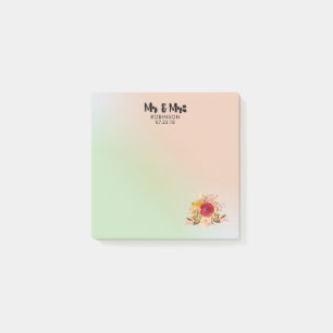 Post-it® Joli bouquet floral Mariage M & Mme