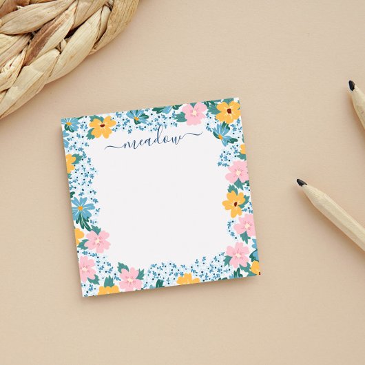 Post-it® Joli cadre fleuri rose et jaune