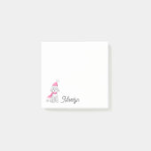 Post-it® Joli Caniche d'Hiver Mignon et Rose Nom (Devant)