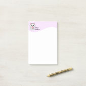 Post-it® Joli Chat Blanc Tenant Un Coeur 1 (Sur un bureau)