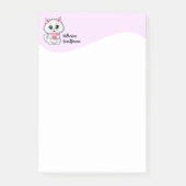 Post-it® Joli Chat Blanc Tenant Un Coeur 1 (Devant)