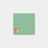 Post-it® Joli Chat Chaton Rouge Jaune Parapluie Tomber Vert (Devant)