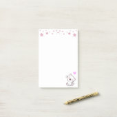 Post-it® Joli chat et fleurs sur fond blanc (Sur un bureau)