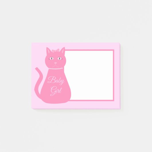 Post-it® Joli chat fille rose sur mesure (Devant)