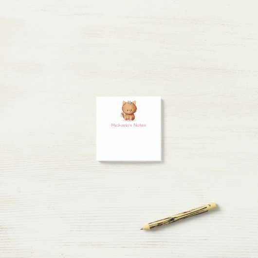 Post-it® Joli Chat Orange Simple (Sur un bureau)