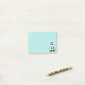 Post-it® Joli chat skater sur un fond bleu sarcelle clair (Sur un bureau)