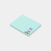 Post-it® Joli chat skater sur un fond bleu sarcelle clair (Incliné)