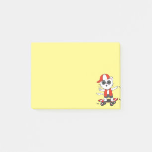 Post-it® Joli chat skateur sur fond jaune
