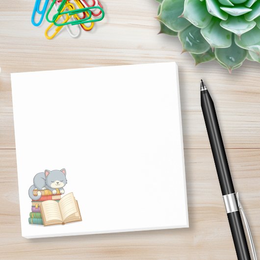 Post-it® Joli Chat sur un tas de livres