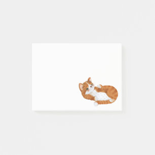 Post-it® Joli Chat Tabby Aquarelle Dessin Animé Chat Chaton