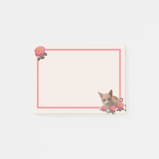 Post-it® Joli chaton et roses (Devant)