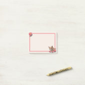 Post-it® Joli chaton et roses (Sur un bureau)