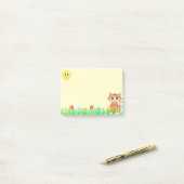 Post-it® Joli chaton, soleil, fleurs et herbe (Sur un bureau)