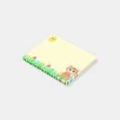 Post-it® Joli chaton, soleil, fleurs et herbe (Incliné)
