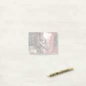 Post-it® Joli Cheval de Baie dans un soleil stable (Sur un bureau)