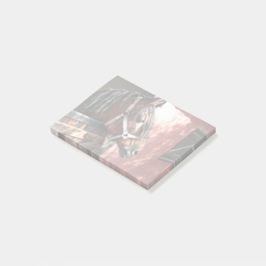 Post-it® Joli Cheval de Baie dans un soleil stable (Incliné)