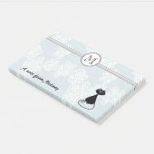 Post-it® Joli chic dentelle noir monogramme de chat (Incliné)
