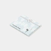 Post-it® Joli chic dentelle noir monogramme de chat (Incliné)