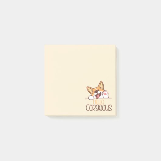 Post-it® Joli chien Corgi de bonjour (Devant)