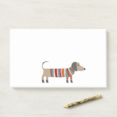 Post-it® Joli chien saucisse Dachshund (Sur un bureau)