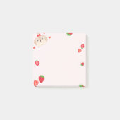 Post-it® Joli chiot avec notes collantes post-it fraise (Devant)