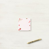 Post-it® Joli chiot avec notes collantes post-it fraise (Sur un bureau)