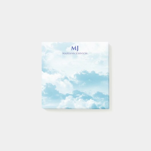 Post-it® Joli ciel bleu avec nuages Personnalisé (Devant)