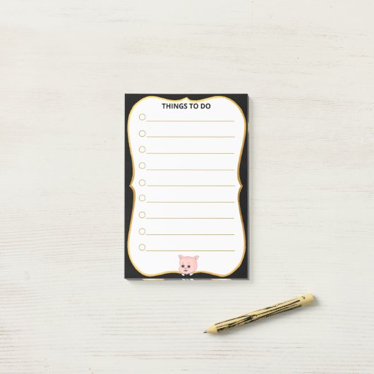 Post-it® Joli Cochon À Faire Liner (Sur un bureau)