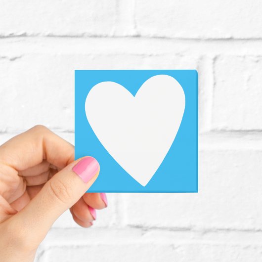 Post-it® Joli cœur bleu et blanc
