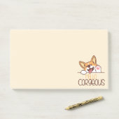 Post-it® Joli corgi chien bonjour (Sur un bureau)