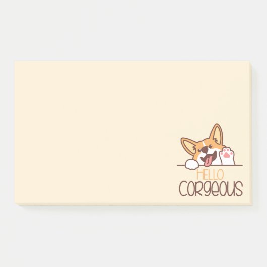 Post-it® Joli corgi chien bonjour (Devant)