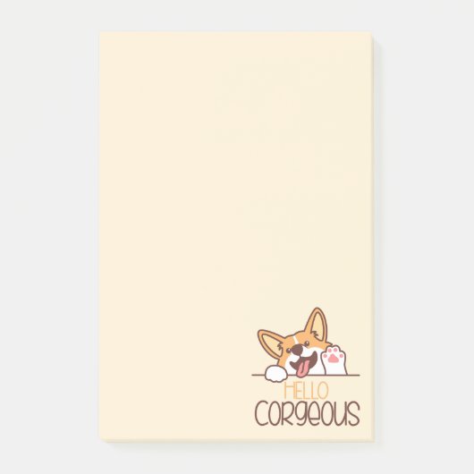 Post-it® Joli corgi chien bonjour (Devant)