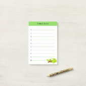Post-it® Joli crocodile à faire sur vert & blanc (Sur un bureau)