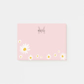 Post-it® Joli Daisy Fleur rose moderne Monogramme (Devant)