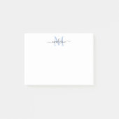 Post-it® Joli Design Chic Girl Script Monogram Dusty Blue (Devant)